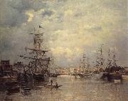 Stanislas lepine The Port of Caen oil painting